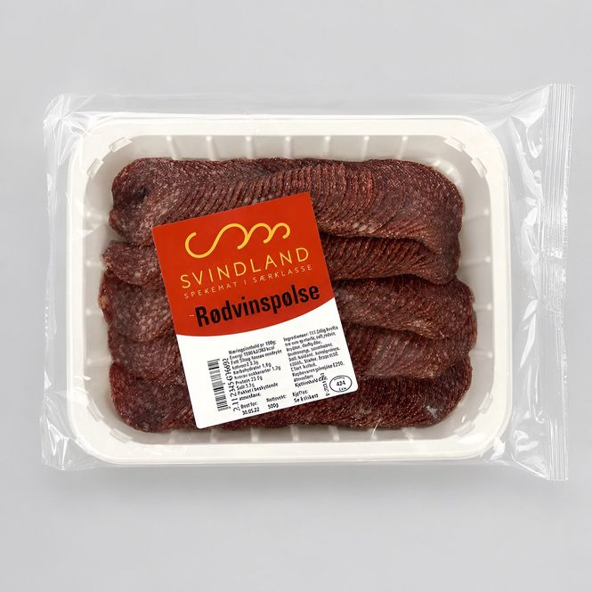 Hovedbilde Rødvinspølse 500g oppskåret