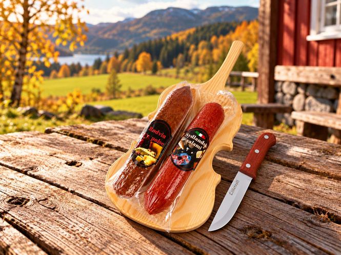 Hovedbilde Fele med spekepølser og kniv
