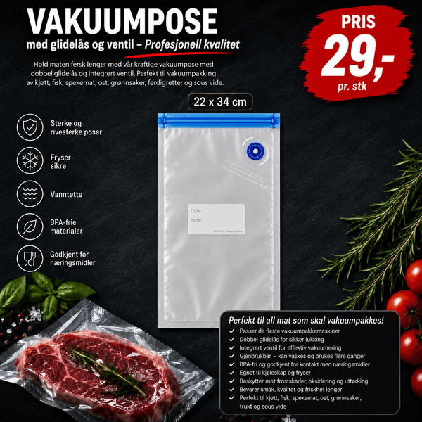 Hovedbilde Vakuumpose 22x34 cm