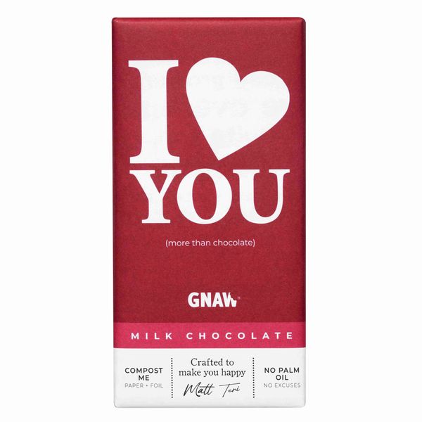 Hovedbilde GNAW ‘Love You’ Milk Chocolate Bar ...