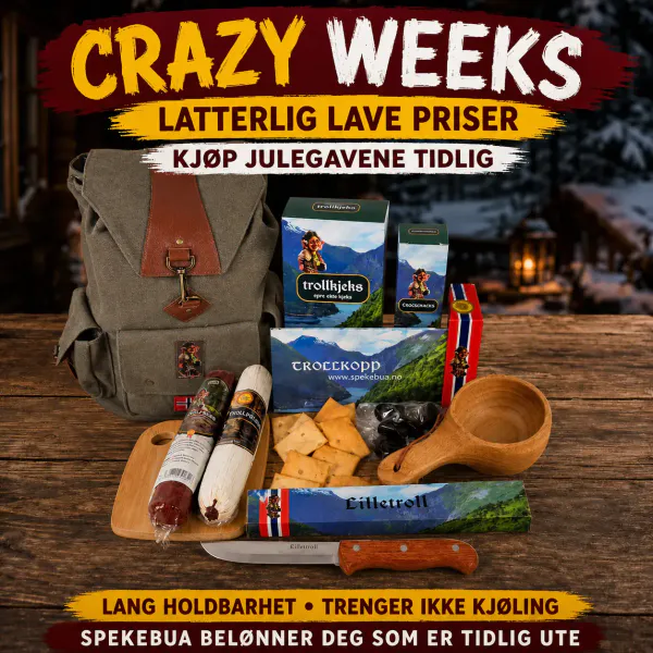 Hovedbilde Crazy Weeks Trollsekk med pølser, snacks og kniv