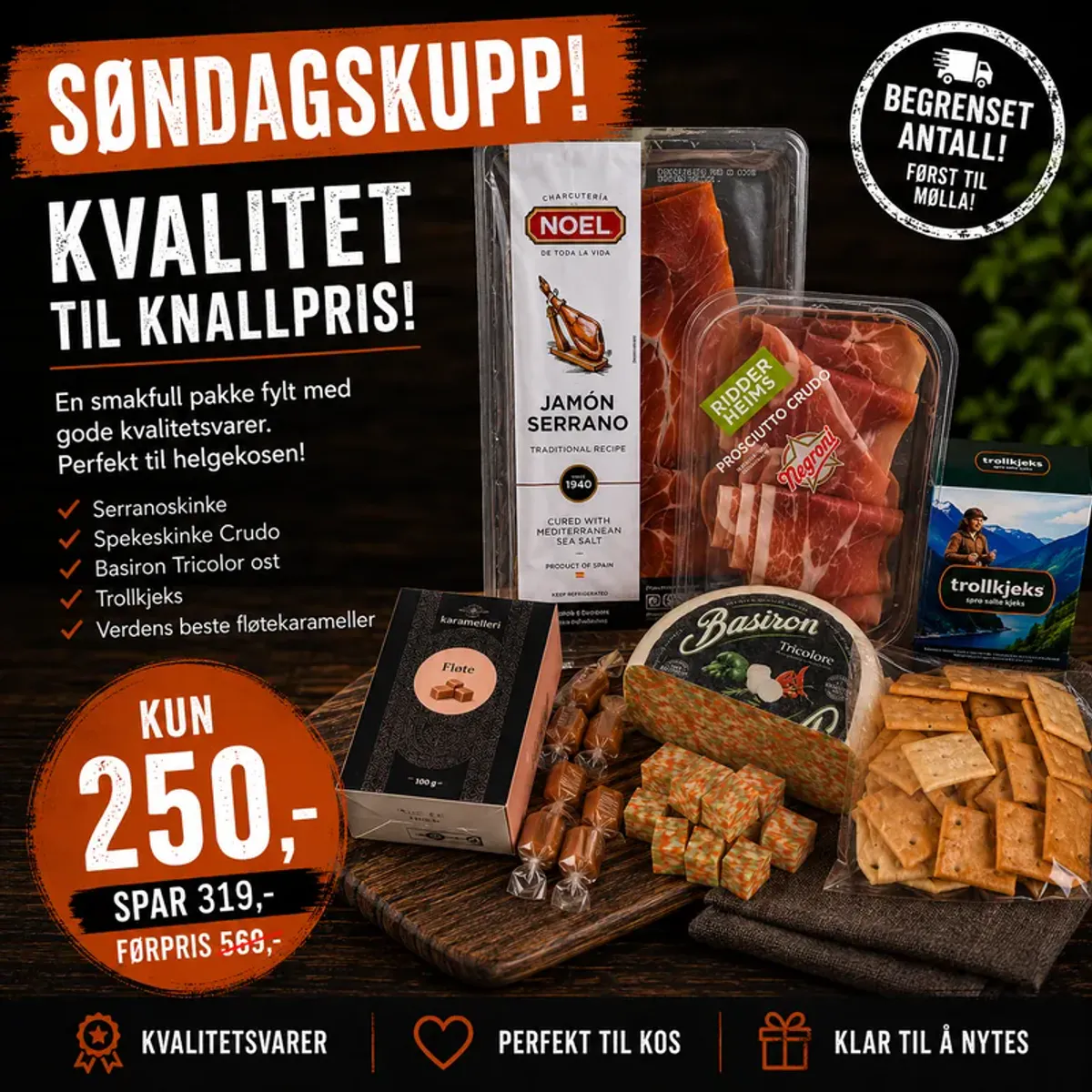 🇳🇴 HEIA NORGE Søndagskupp med Tricolor ost